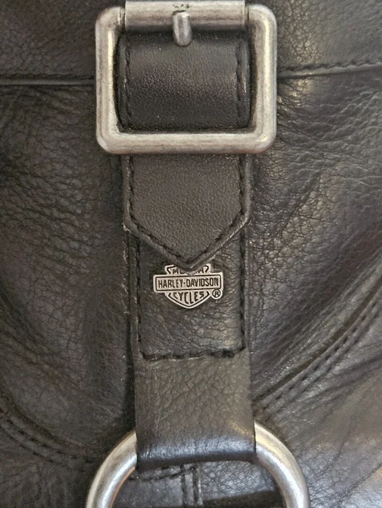 Harley-Davidson Black Leather Mid-Calf Buckle Heeled Boots - Picture 4 of 15